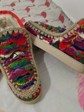 Mou Red Plush Ankle Boots